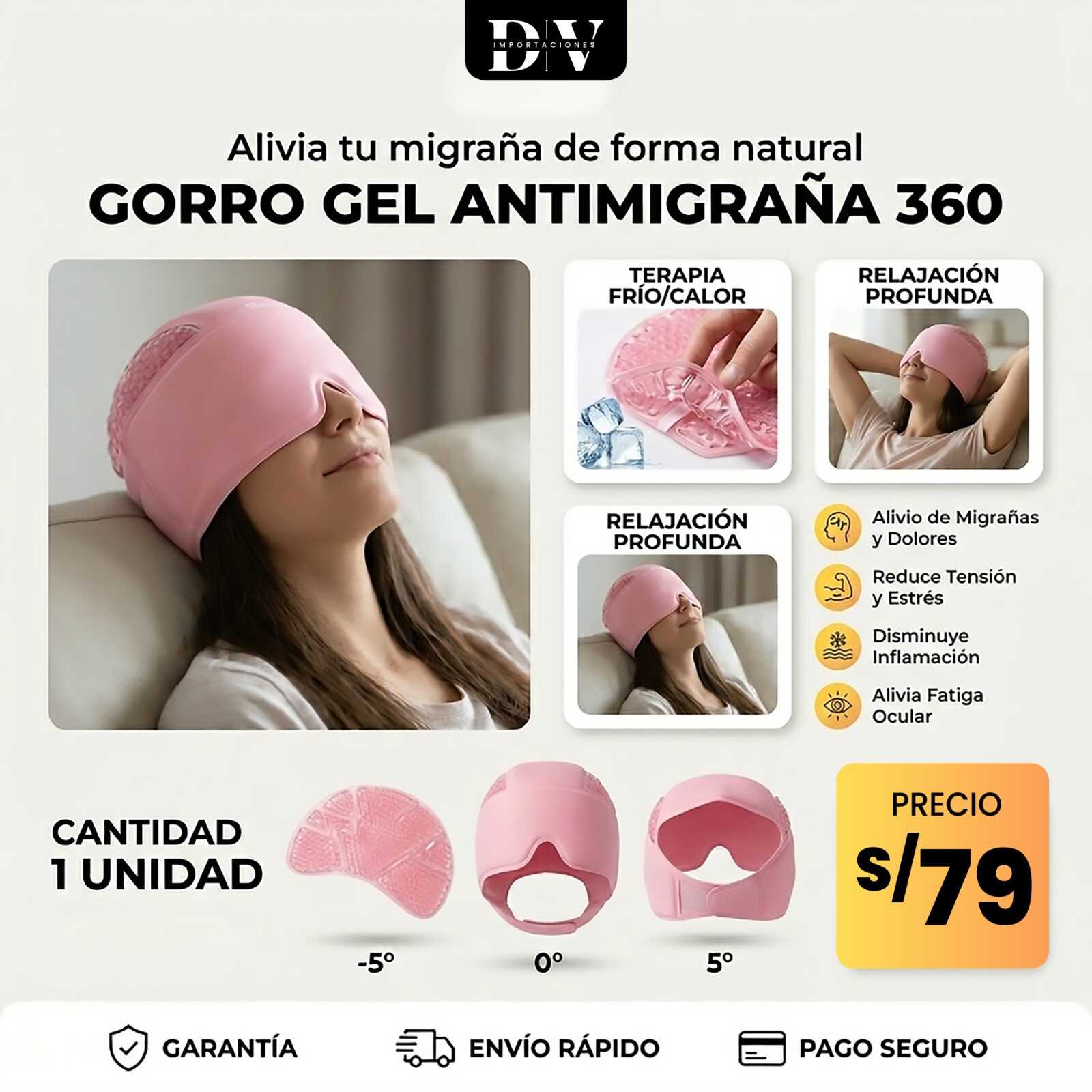 Gorro Gel Antimigraña 360
